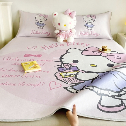 米帛家纺 2025新款 A类大版三丽鸥冰藤席-床席款 香水凯蒂猫