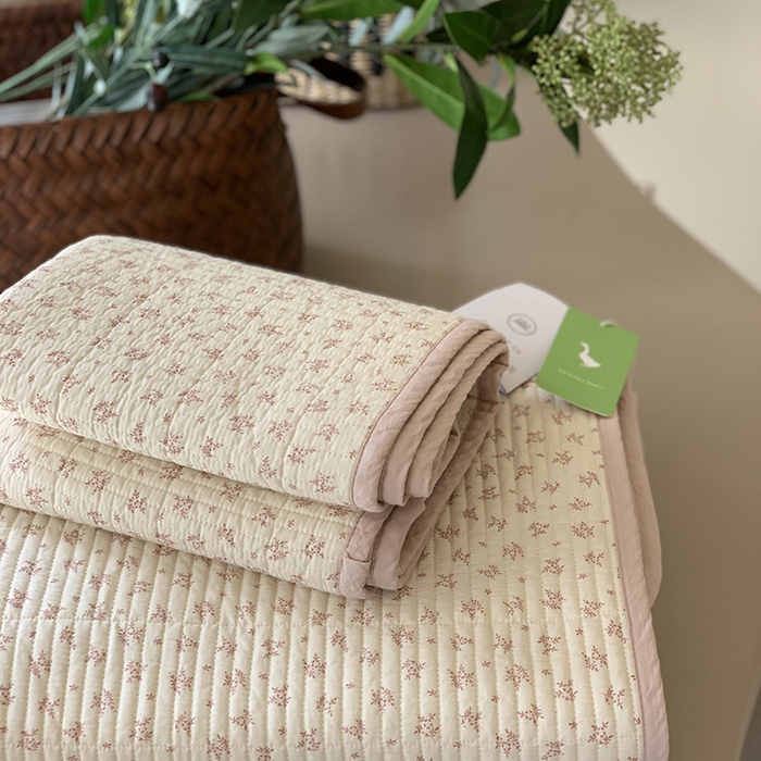 91家纺网 家纺一手货源 找家纺 汇庭 2025新款全棉床盖三件套-实拍 芝士奶盐