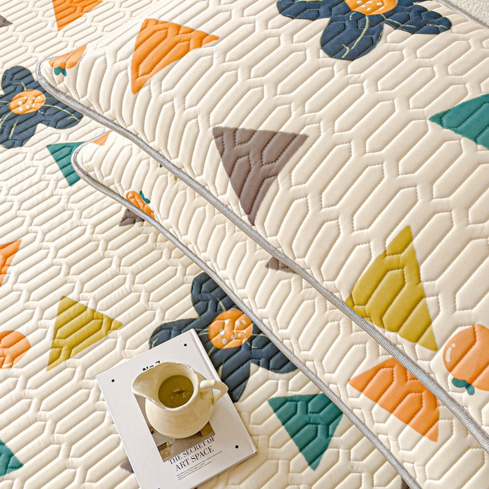 91家纺网 家纺一手货源 找家纺 默忆 2025新款凉感丝印花乳胶凉席 迷迭香