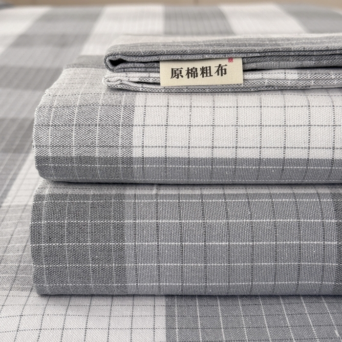 91家纺网 家纺一手货源 找家纺 （总）2025新款全棉色织老粗布单床单