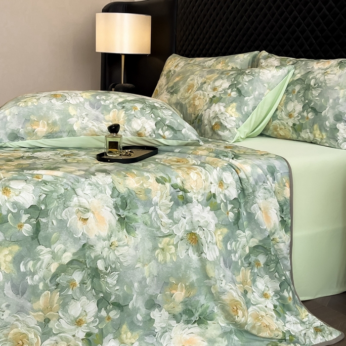 91家纺网 家纺一手货源 找家纺 花满路 2025新款成人夏被 丹青