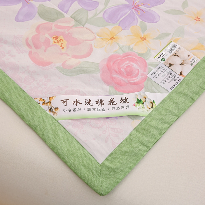91家纺网 家纺一手货源 找家纺 锦鹭被业 2025新款A类里外全棉印花夏被 繁花邂逅
