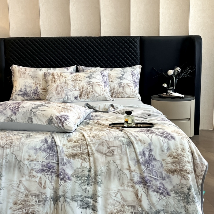 91家纺网 家纺一手货源 找家纺 花满路 2025新款成人夏被 兰亭