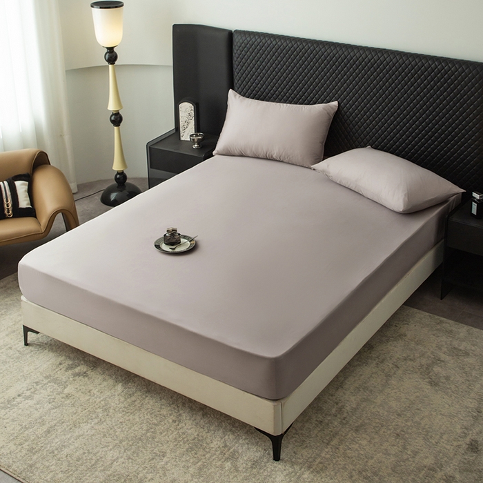 91家纺网 家纺一手货源 找家纺 简宜家居（朝初家纺） 2025新款兰精天丝单床笠 柔肌-棕咖