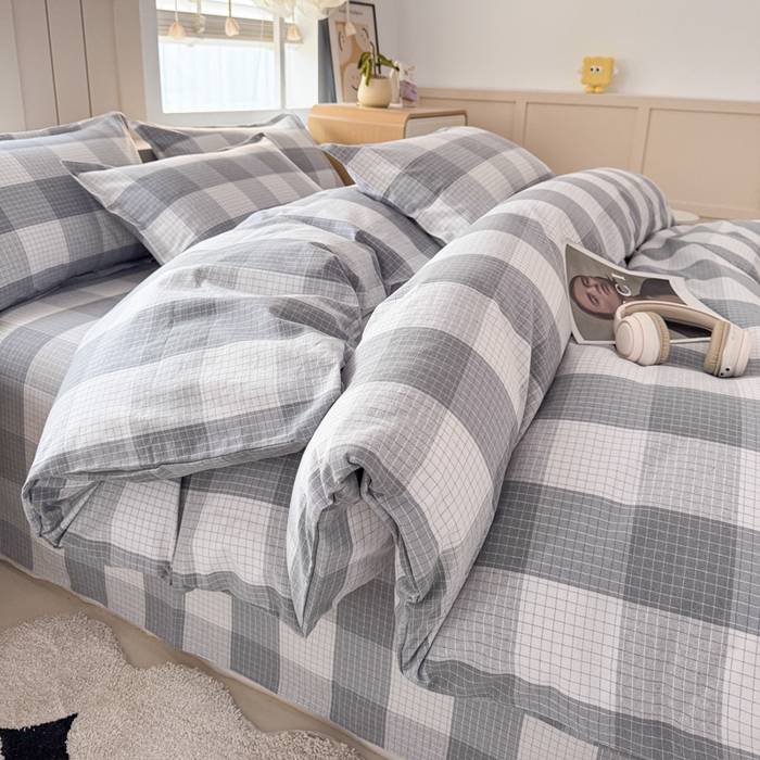 91家纺网 家纺一手货源 找家纺 （总）2025新款全棉色织老粗布四件套