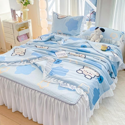 康纳利2025新款A类冰豆豆床裙款凉席夏被四件套凉感丝空调被送买家秀 幸运熊