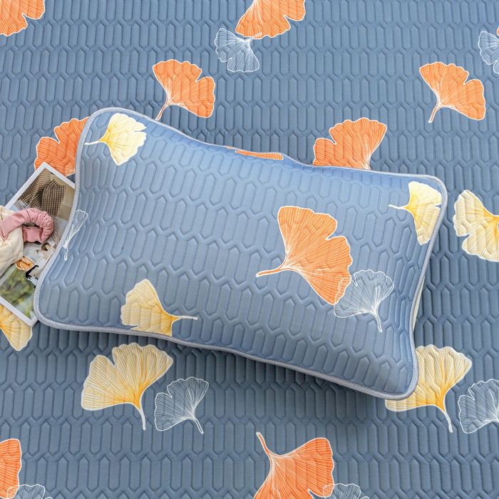 91家纺网 家纺一手货源 找家纺 默忆 2025新款凉感丝印花乳胶凉席 秋风落叶