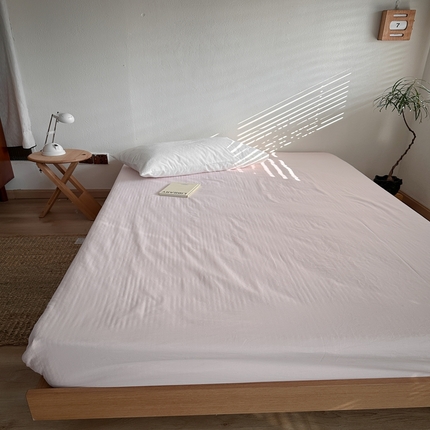 91家纺网 家纺一手货源 找家纺 （总）恋恋三季  2025新款枕套压边纯色四件套茶粉系列-单品