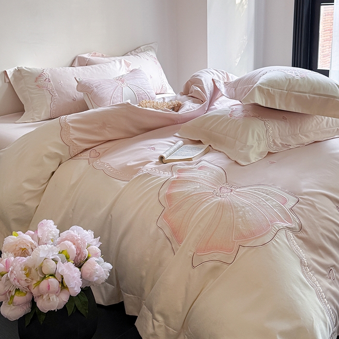 91家纺网 家纺一手货源 找家纺 优悦生活馆 2025新款全棉新疆长绒棉四件套-恋恋时光 控价 恋恋时光-仙女粉