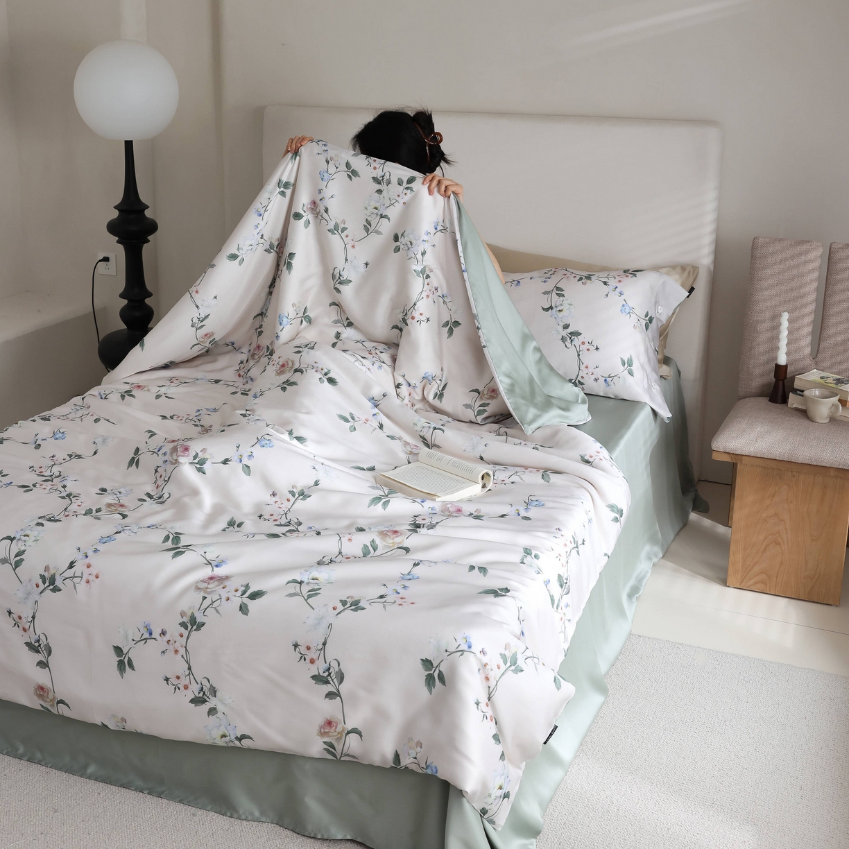 91家纺网 家纺一手货源 找家纺 玉宇阁 2025新款60S兰精天丝印花四件套 春棠