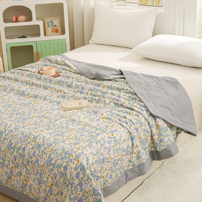 91家纺网 家纺一手货源 找家纺 锦鹭被业 2025新款A类里外全棉印花夏被 清香