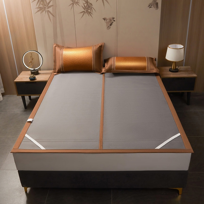 91家纺网 家纺一手货源 找家纺 （总）卡罗兰 2025新款藤席凉席三件套床单床笠黄金藤系列