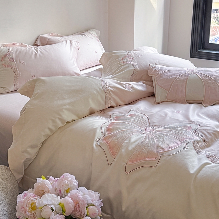 91家纺网 家纺一手货源 找家纺 优悦生活馆 2025新款全棉新疆长绒棉四件套-恋恋时光 控价 恋恋时光-仙女粉