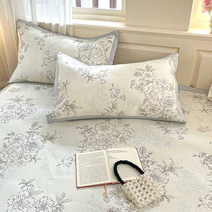 91家纺网 家纺一手货源 找家纺 绒艺席业 2025新款600D冰丝印花数码印花冰藤席赫本风系列 一杯清茶