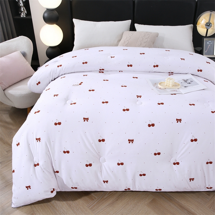 91家纺网 家纺一手货源 找家纺 芭芭棉家纺 2025新款全棉被 樱桃