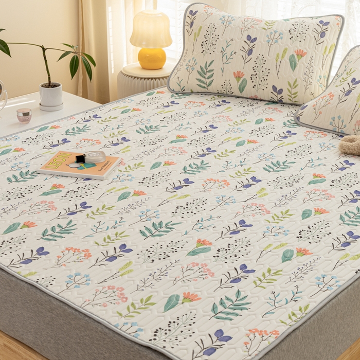 91家纺网 家纺一手货源 找家纺 默忆 2025新款凉感丝印花乳胶凉席 鸟语花香