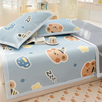 （总）绒艺席业 2025新款600D冰丝印花数码印花冰藤席卡通小清新系列