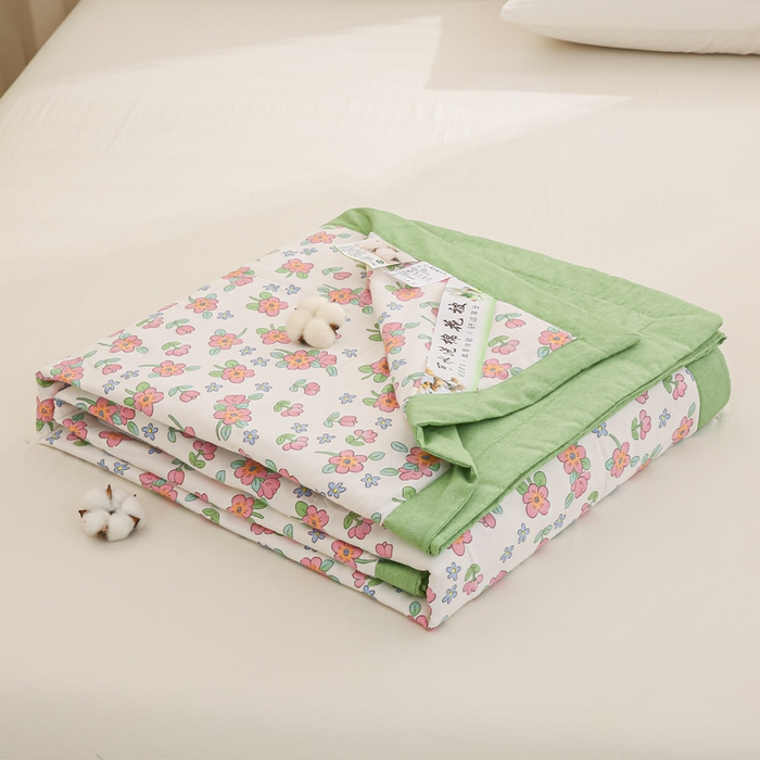 91家纺网 家纺一手货源 找家纺 锦鹭被业 2025新款A类里外全棉印花夏被 春的味道