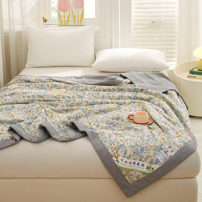 91家纺网 家纺一手货源 找家纺 锦鹭被业 2025新款A类里外全棉印花夏被 清香