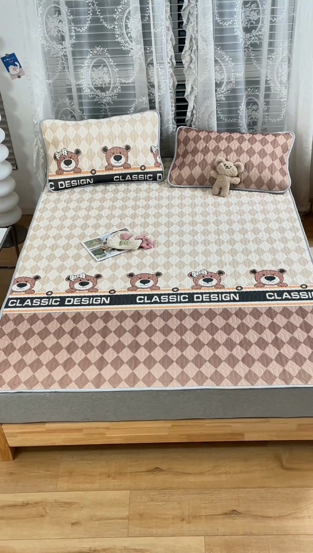 91家纺网 家纺一手货源 找家纺 默忆 2025新款凉感丝印花乳胶凉席 美好时光