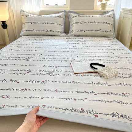 （总）绒艺席业 2025新款600D冰丝印花数码印花冰藤席赫本风系列