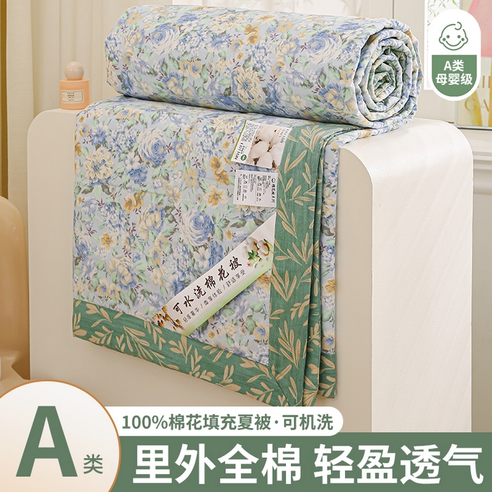 91家纺网 家纺一手货源 找家纺 锦鹭被业 2025新款A类里外全棉印花夏被 漫画