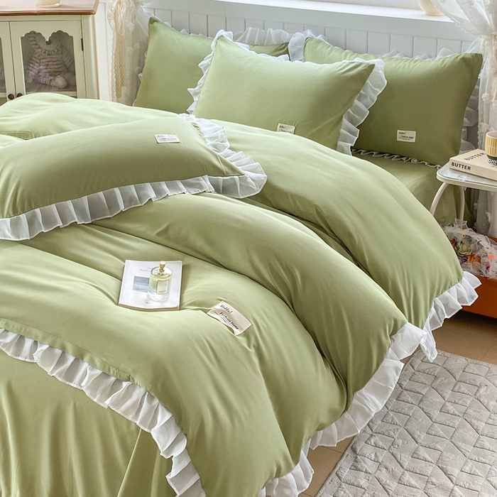 91家纺网 家纺一手货源 找家纺 （总）红日子纺织品 2025新款韩版华夫格水洗棉四件套