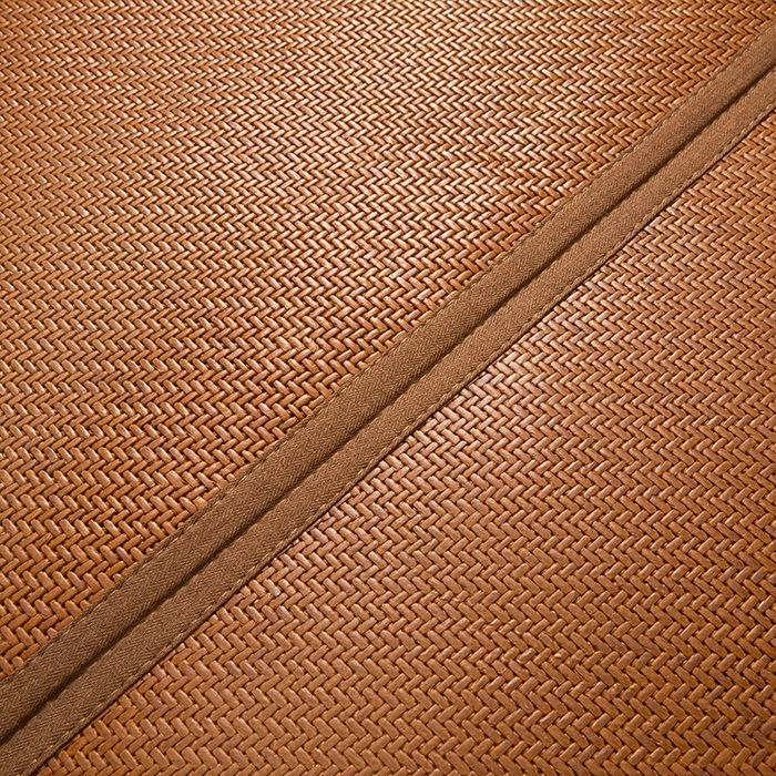 91家纺网 家纺一手货源 找家纺 卡罗兰 2025新款藤席凉席三件套床单床笠黄金藤系列 黄金藤经典咖-床笠