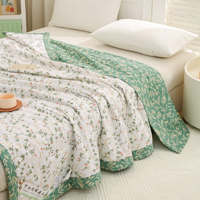 91家纺网 家纺一手货源 找家纺 锦鹭被业 2025新款A类里外全棉印花夏被 兰黛