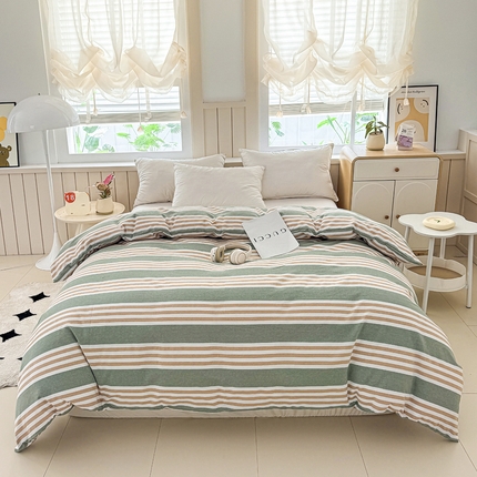 91家纺网 家纺一手货源 找家纺 （总）2025新款全棉色织老粗布四件套