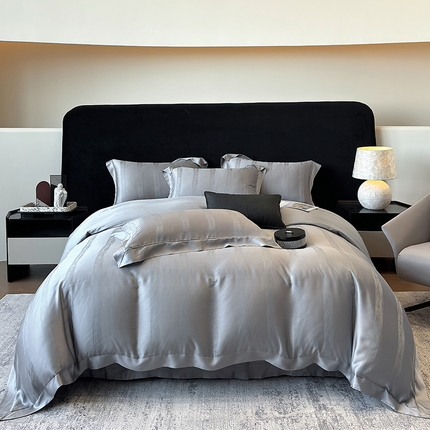 若未家居 LOVEWE HOUSE 2025新款50S兰精天丝轻奢基底提花带银丝套件- 亦梵 亦梵-灰色