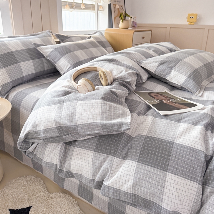 91家纺网 家纺一手货源 找家纺 （总）2025新款全棉色织老粗布四件套