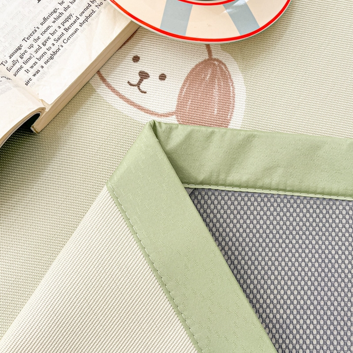 91家纺网 家纺一手货源 找家纺 绒艺席业 2025新款600D冰丝印花数码印花冰藤席卡通小清新系列 可爱三小只