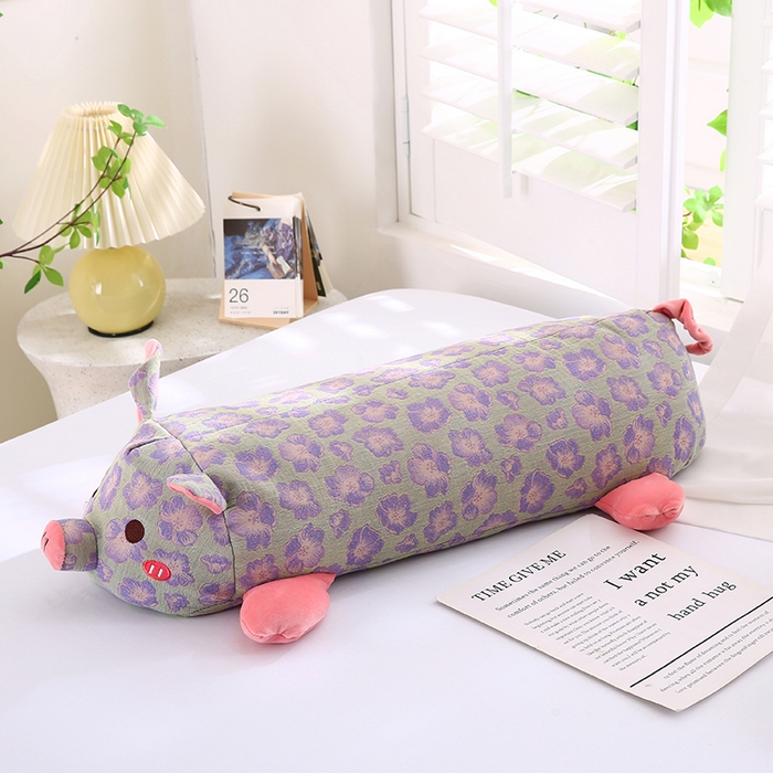 91家纺网 家纺一手货源 找家纺 2025开心猪全棉双层纱卡通儿童枕芯成人荞麦枕头 浅灰