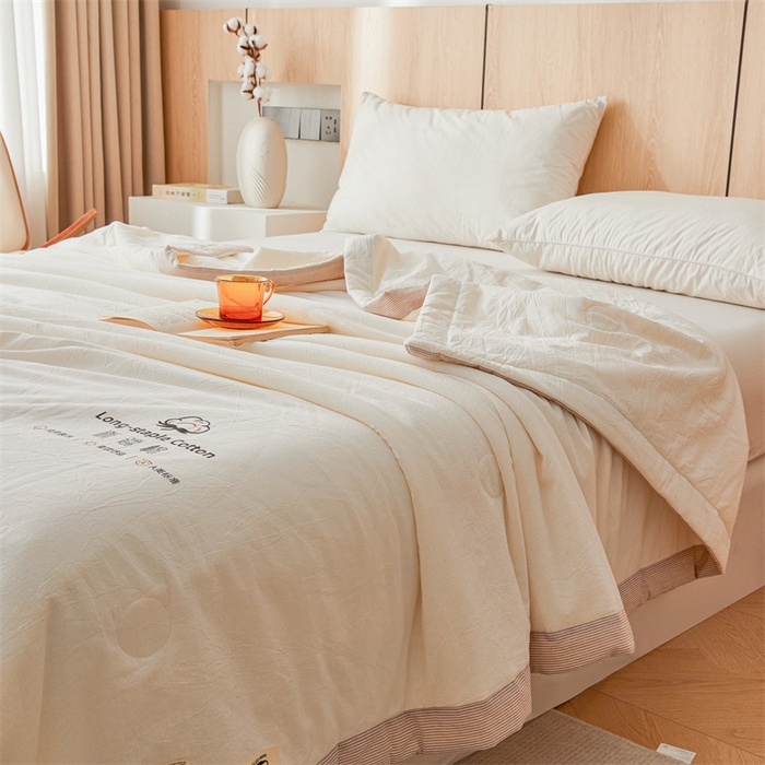 91家纺网 家纺一手货源 找家纺 （总）2025新款无印风纯色100%新疆棉夏被夏凉被空调被棉花夏被棉花被子被芯爆款可机洗（包检测）