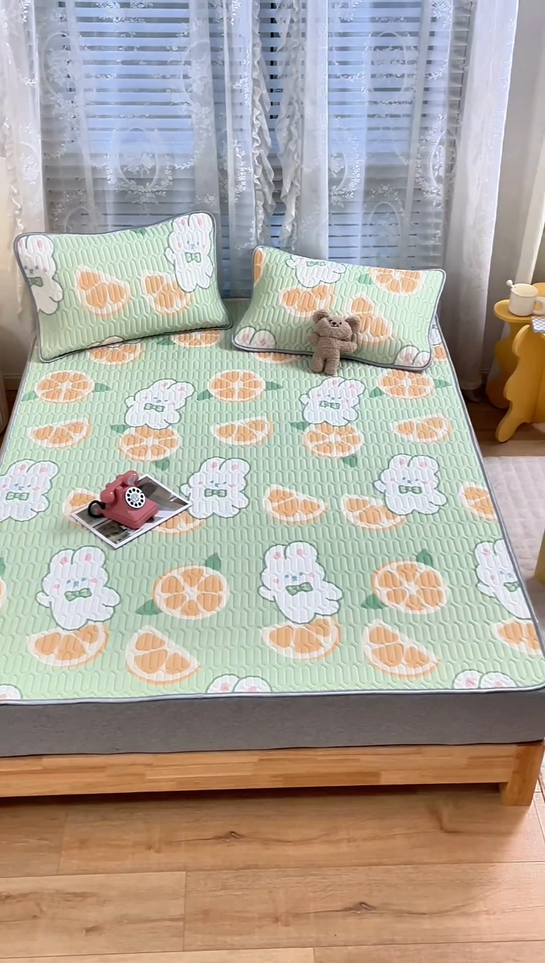 91家纺网 家纺一手货源 找家纺 默忆 2025新款凉感丝印花乳胶凉席 清凉夏日