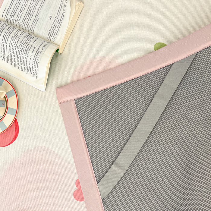 91家纺网 家纺一手货源 找家纺 绒艺席业 2025新款600D冰丝印花数码印花冰藤席卡通小清新系列 两颗樱桃