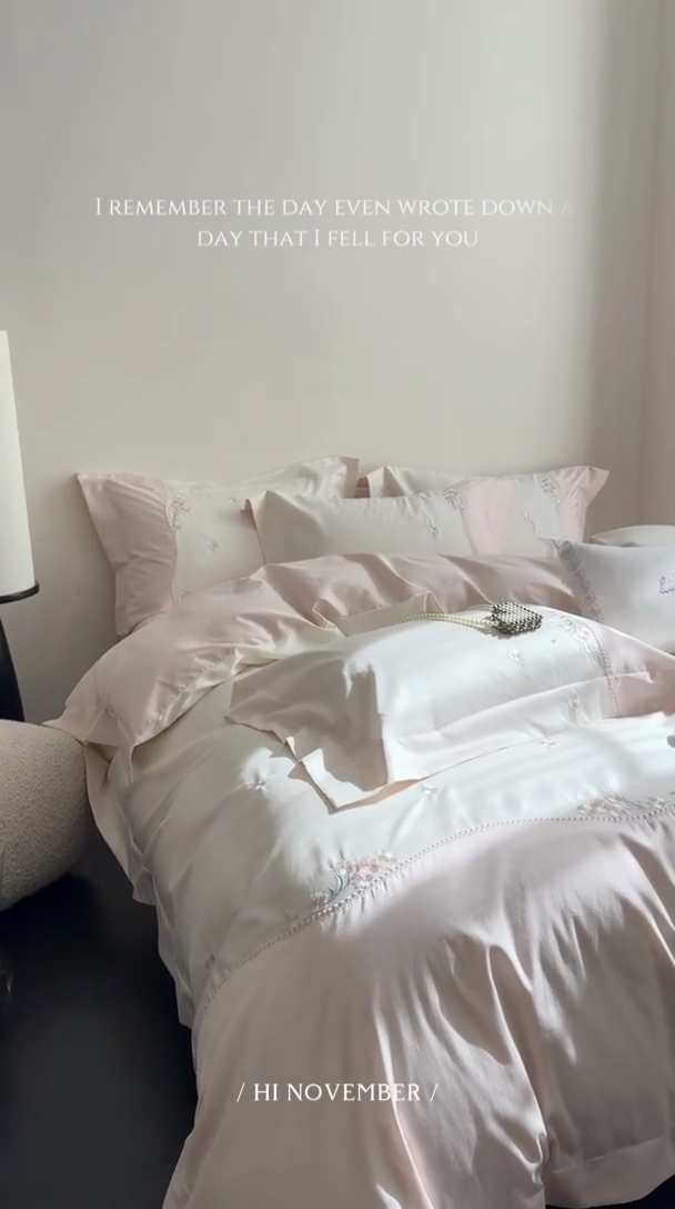 91家纺网 家纺一手货源 找家纺 优悦生活馆 2025新款全棉新疆长绒棉四件套-鸢尾花畔 控价 鸢尾花畔-露娜粉