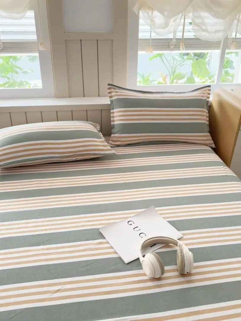 91家纺网 家纺一手货源 找家纺 2025新款全棉色织老粗布单床单 春燕