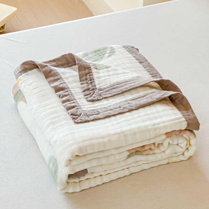 91家纺网 家纺一手货源 找家纺 乐家毛巾被2025新款全棉六层一体超柔泡泡纱多功能毯 飞机星球