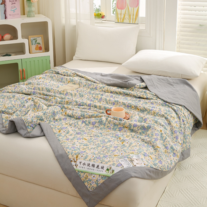 91家纺网 家纺一手货源 找家纺 锦鹭被业 2025新款A类里外全棉印花夏被 清香