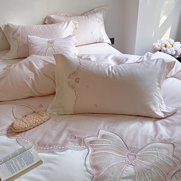 91家纺网 家纺一手货源 找家纺 优悦生活馆 2025新款全棉新疆长绒棉四件套-恋恋时光 控价 恋恋时光-仙女粉