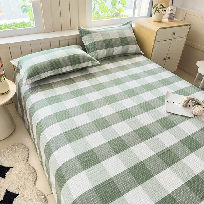 91家纺网 家纺一手货源 找家纺 2025新款全棉色织老粗布单床单 言格