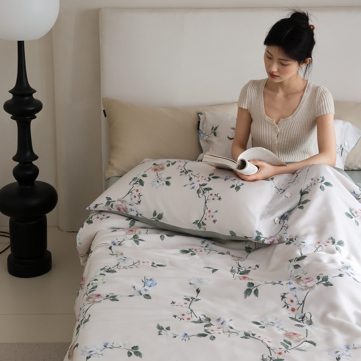 91家纺网 家纺一手货源 找家纺 玉宇阁 2025新款60S兰精天丝印花四件套 春棠