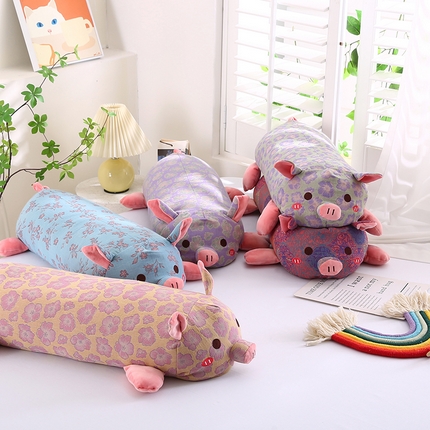 91家纺网 家纺一手货源 找家纺 2025开心猪全棉双层纱卡通儿童枕芯成人荞麦枕头 主图