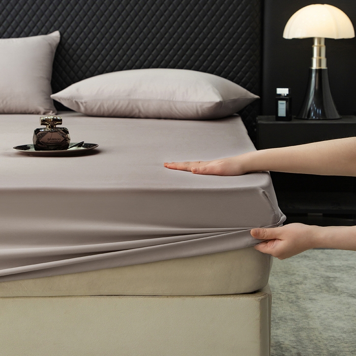 91家纺网 家纺一手货源 找家纺 简宜家居（朝初家纺） 2025新款兰精天丝单床笠 柔肌-棕咖