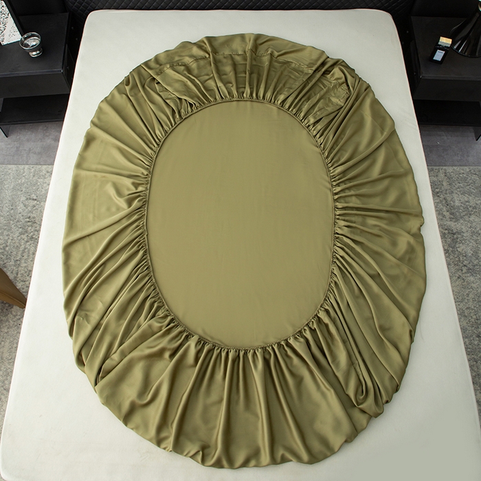 91家纺网 家纺一手货源 找家纺 简宜家居（朝初家纺） 2025新款兰精天丝单床笠 柔肌-松绿