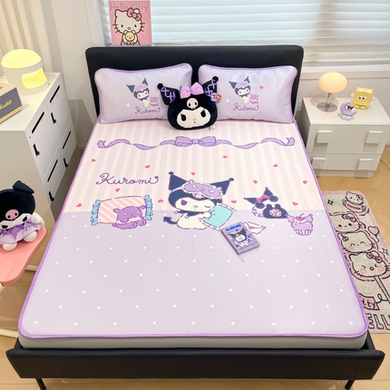 91家纺网 家纺一手货源 找家纺 （总）暮思家居 2025新款正版授权A类大版数码印花三丽鸥可机洗1200D冰丝凉席可组合针织棉夏被四件套床笠款