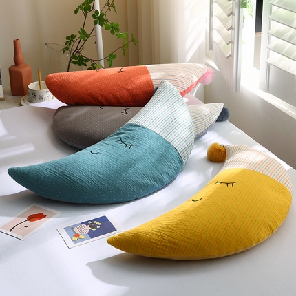 2025月亮全棉双层纱儿童荞麦枕头学生成人护颈枕芯 主图
