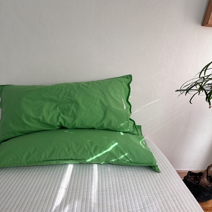 91家纺网 家纺一手货源 找家纺 （总）恋恋三季 2025新款枕套压边纯色四件套爱尔兰绿系列-单枕套